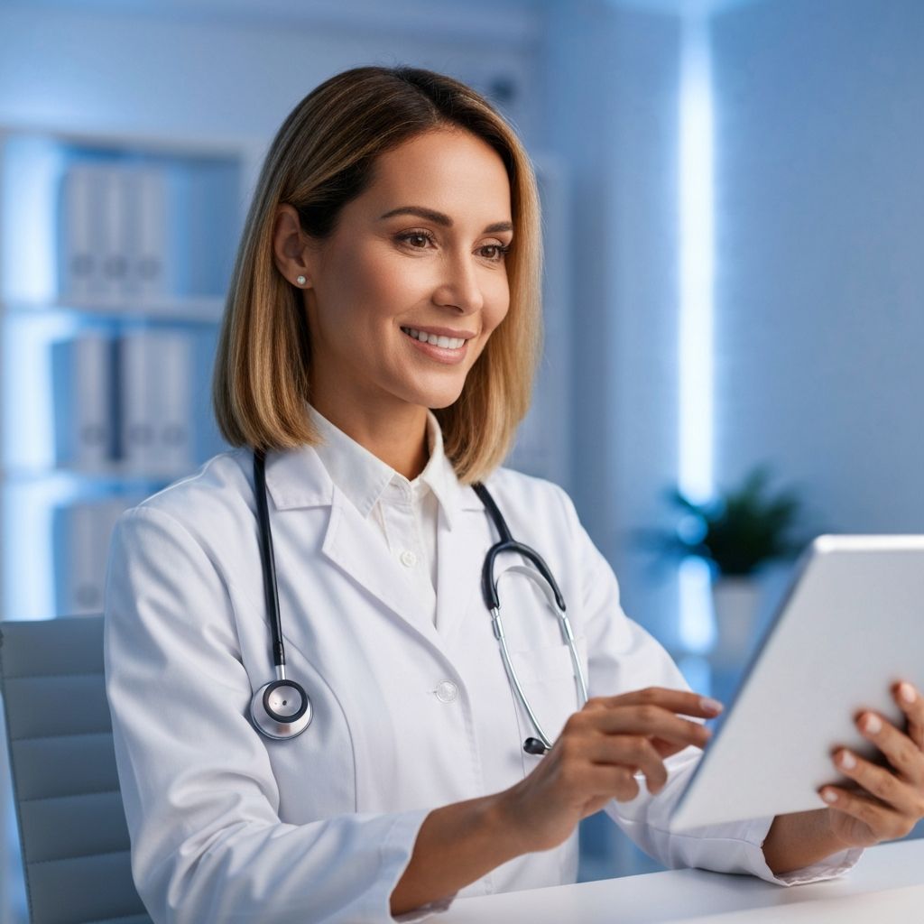 Doctor providing video consultation through TeleDoctor platform